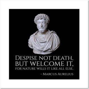 Despise not death, but welcome it, for nature wills it like all else. - Marcus Aurelius Posters and Art